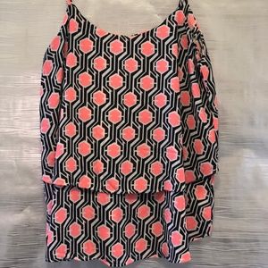 Francesca's Black & Pink Sweep Tank